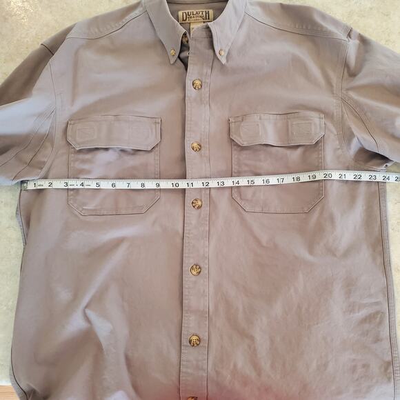Duluth Mens Heavyweight Button-Down Long-Sleeved Shirt Gray/Taupe Size L - Picture 9 of 9